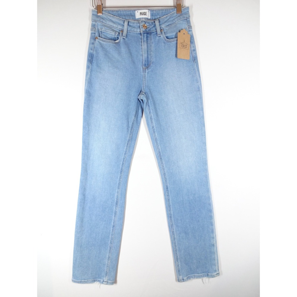 PAIGE Cindy Straight Leg Jean Women 26 Light Blue High Rise Denim Casual Classic